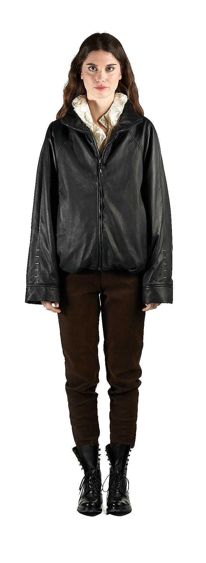 DANIELE BASTA LEATHER AND SILVER JACKET